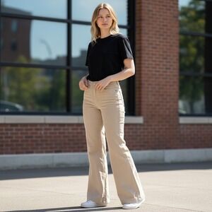 Van Heusen Corduroy Pants 6 Tan Excellent Wide‎ Leg Cotton Trousers Casual Work